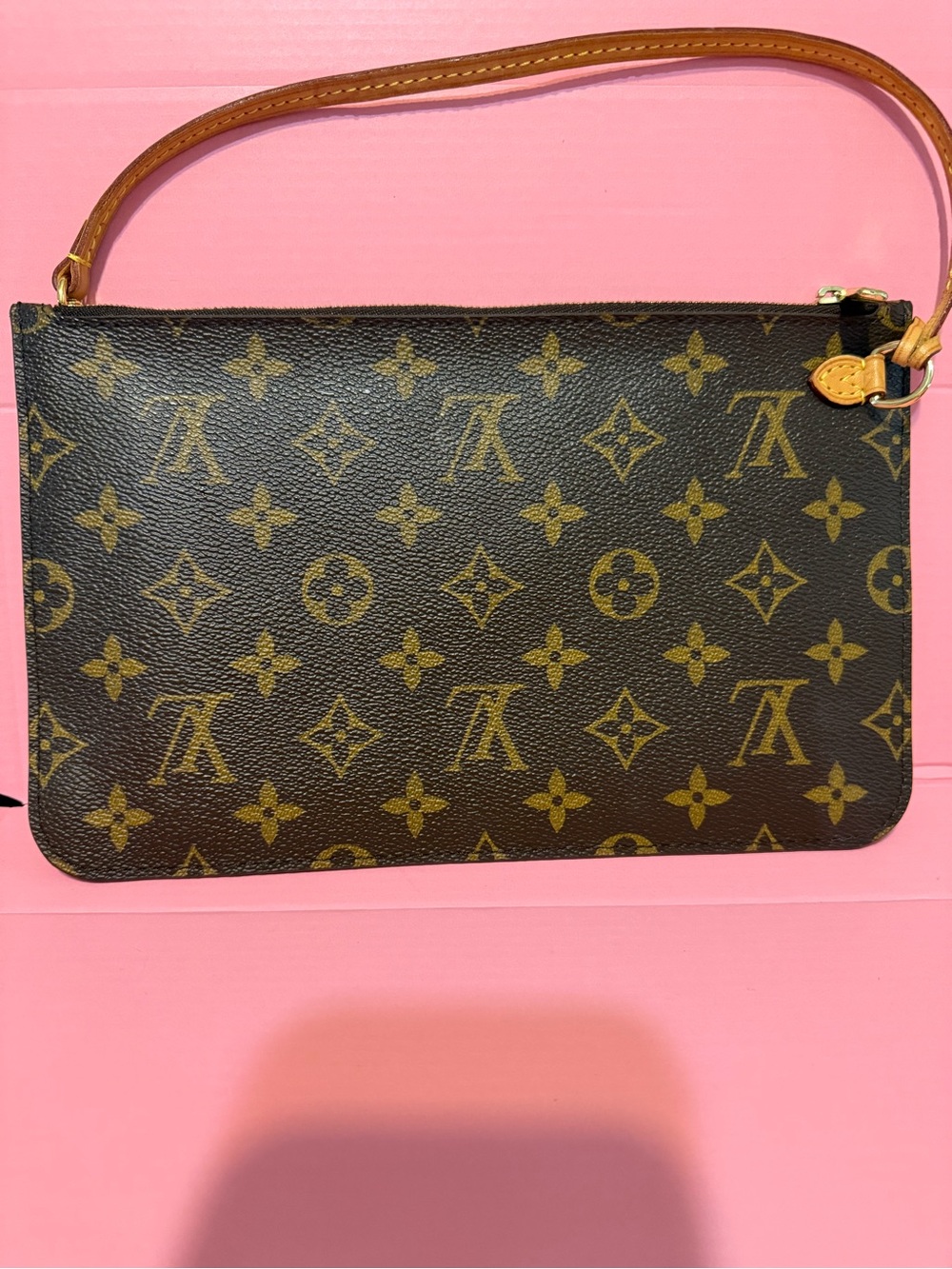 Louis Vuitton Monogram NeverFull Pouchette w charm and chain